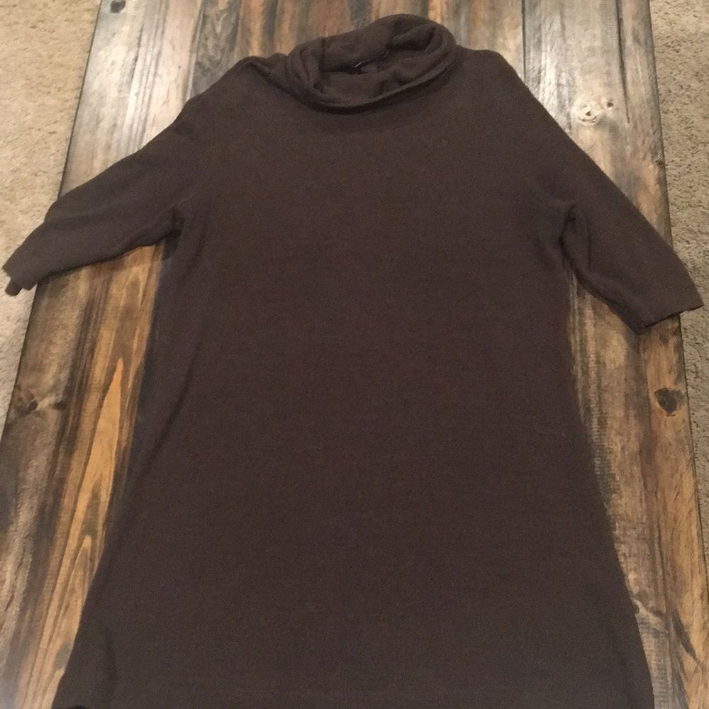 Women's Brown Turtleneck Short Sleeve Sweater Size L